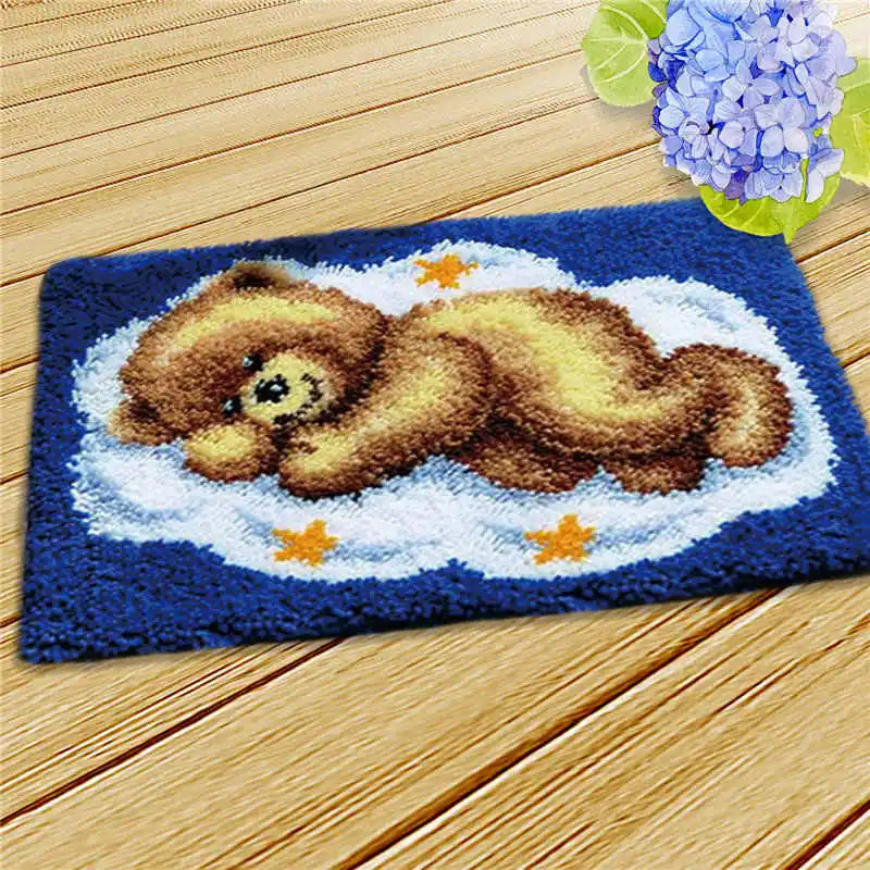 DIY Knoopkussen Cartoon Animal Cushion Latch Hook Tapijt Kussen Knooppakket Carpet Embroidery Foamiran for Needlework Rug Kit