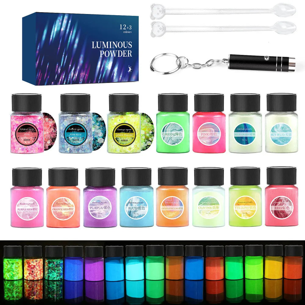 Luminous Epoxyd Resin Kit – Leuchtende Pigmente und Glitzer für kreative DIY-Projekte