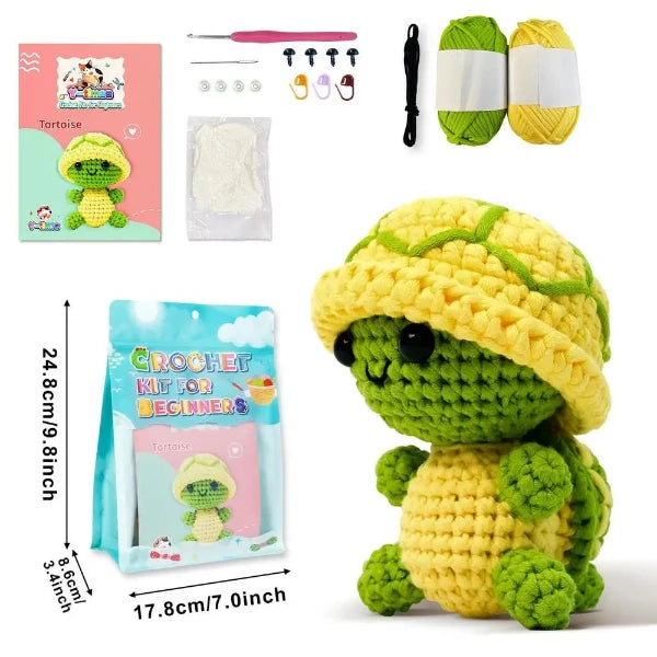 Häkel Deinen eigenen Schildkröten-Freund! 🎨DIY Crochet Animal Starter Kit