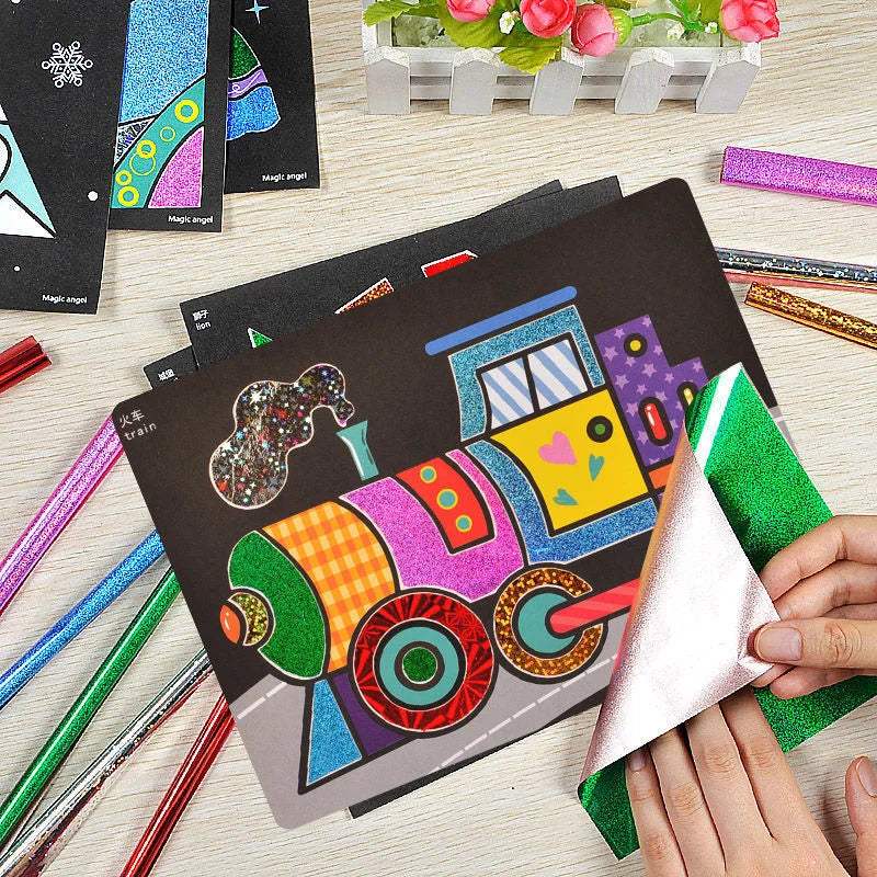 DIY Magic Transfer Painting Crafts Kids Arts And Crafts Educational Toys For Children Cartoon Creative Learning Drawing Toys