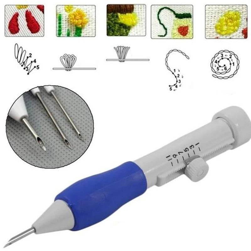 7PCS/Box DIY Embroidery Punch Needle Kits Magic Embroidery Punch Needle Clothes Knitting Sewing Needle Stitching Sewing Tool