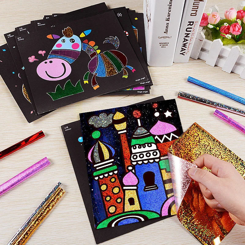 DIY Magic Transfer Painting Crafts Kids Arts And Crafts Educational Toys For Children Cartoon Creative Learning Drawing Toys