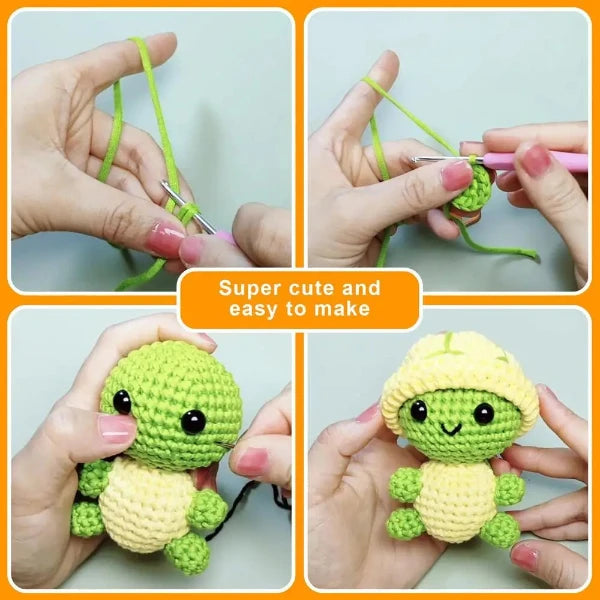 Häkel Deinen eigenen Schildkröten-Freund! 🎨DIY Crochet Animal Starter Kit